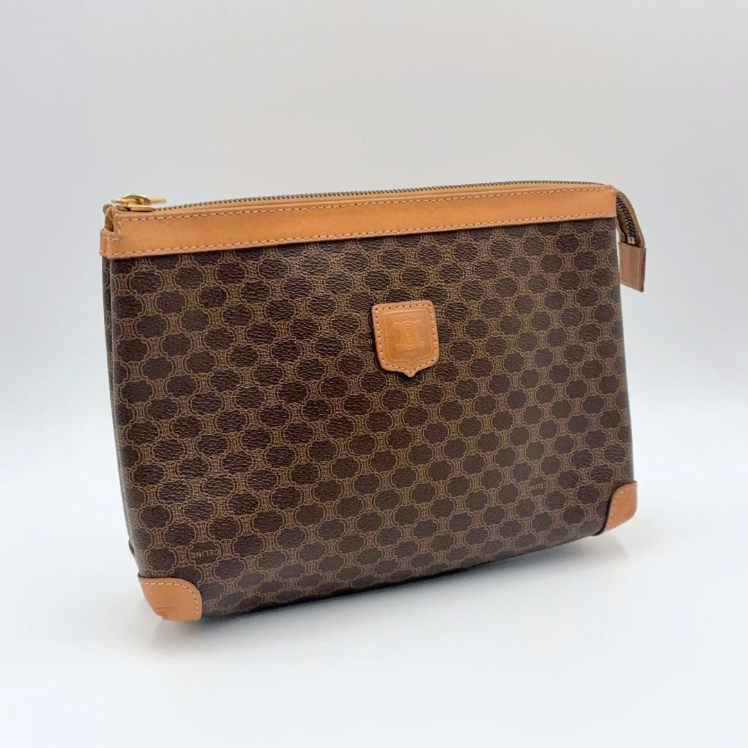 【中古品】CELINE マカダム セカンドバッグ トリオンフ クラッチバッグ