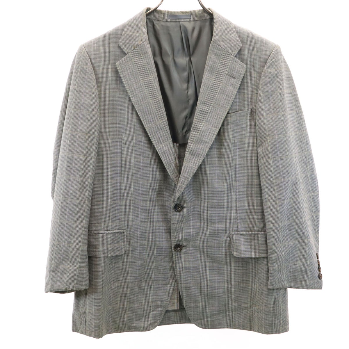 Burberrys バーバリーズ 90s オールド ウールブレンド チェック柄 テーラードジャケット 96-86-170AB5 グレー C-TK83
