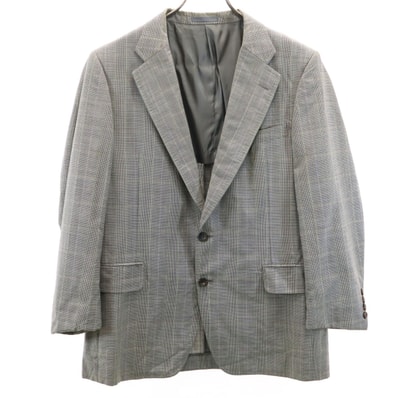 Burberrys バーバリーズ 90s オールド ウールブレンド チェック柄 テーラードジャケット 96-86-170AB5 グレー C-TK83