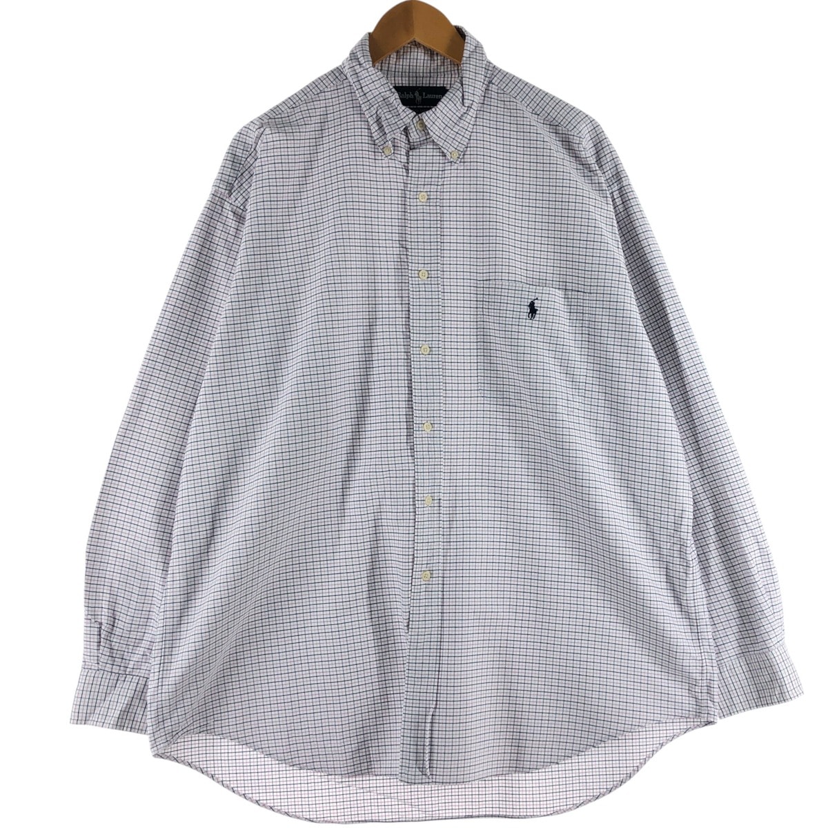 古着 ラルフローレン Ralph Lauren BIG SHIRT 長袖 ボタンダウンチェックシャツ メンズL相当/eaa539061