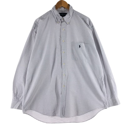 古着 ラルフローレン Ralph Lauren BIG SHIRT 長袖 ボタンダウンチェックシャツ メンズL相当/eaa539061