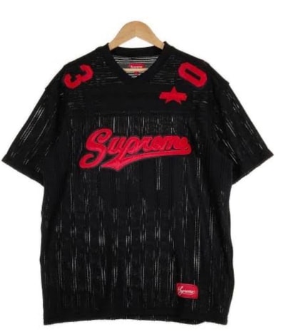 Supreme Mesh Stripe Football Jersey "Black"