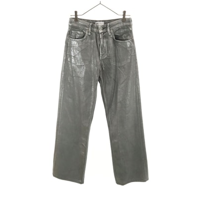 ZARA ザラ メタル加工 ロングパンツ 34 グレー