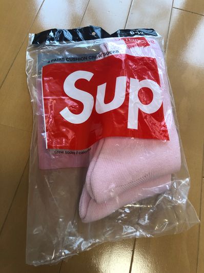 Supreme x Hanes Crew Socks (4 Pack) "Pink" (21FW)
