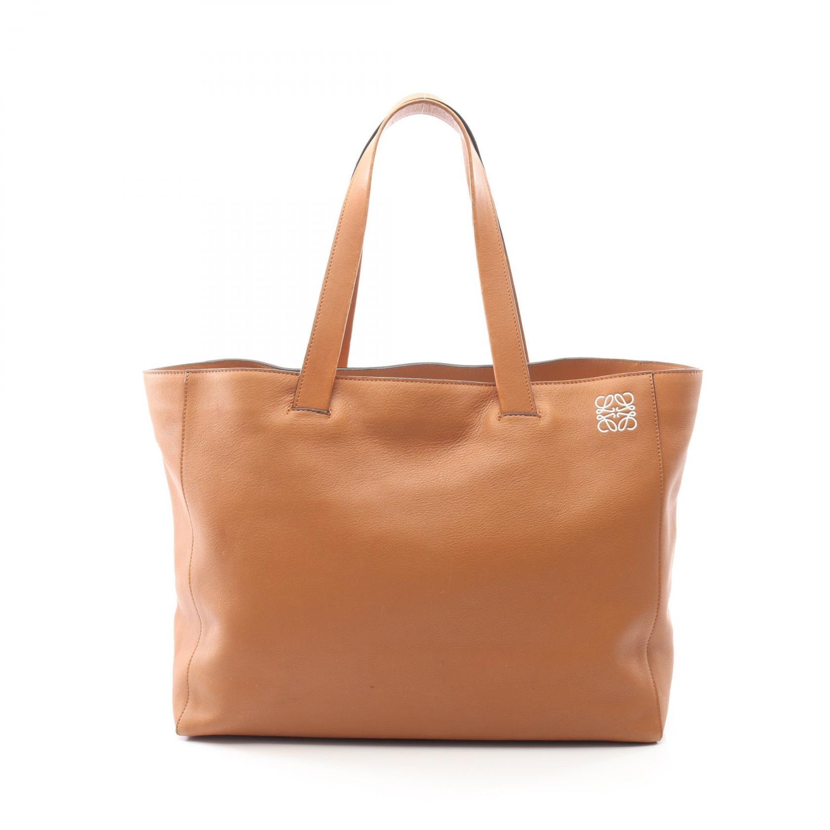 ロエベ LOEWE EAST WEST SHOPPER LARGE イーストウエスト ショッパー ラージ トートバッグ バッグ レザー レディース ブラウン系 【中古】