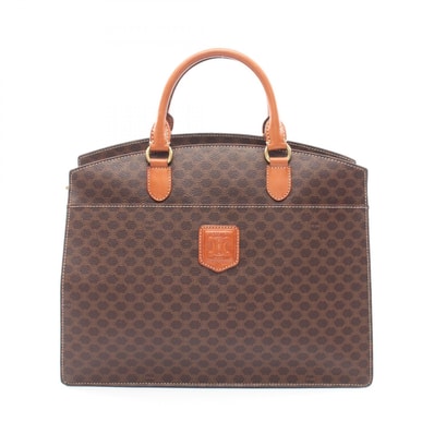 セリーヌ CELINE マカダム トートバッグ バッグ PVCコーティングキャンバス レザー レディース ブラウン系 【中古】