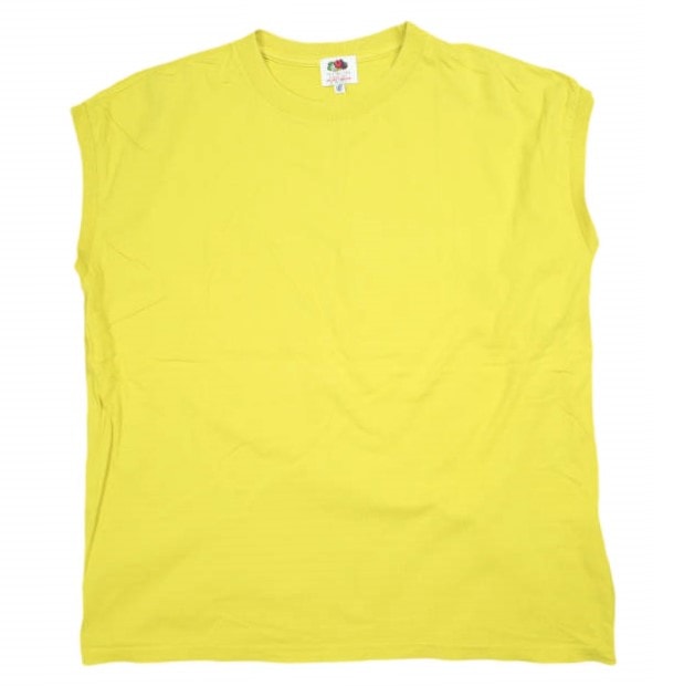 FRUIT OF THE LOOM x BEAMS BOY フルーツオブザルーム ビームスボーイ 別注 フルーツ染めノースリーブTシャツ マンゴー 13-04-0464-146 S イエロー フレンチスリーブ ヘビーウェイト トップス g25654