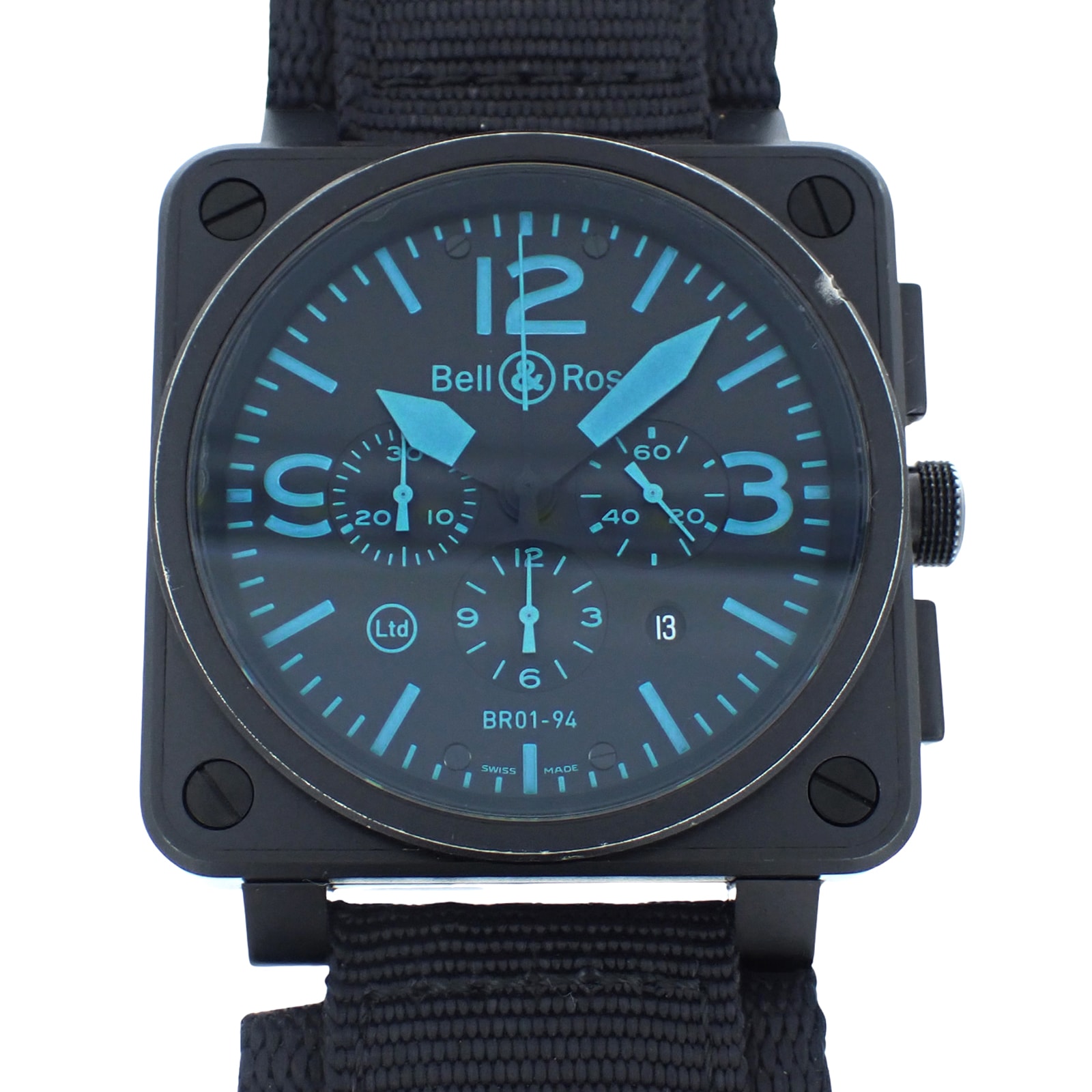 世界500本限定 Bell&Ross ベル&ロス BR01-94 クロノグラフ BR01-94-Sblu メンズ 腕時計