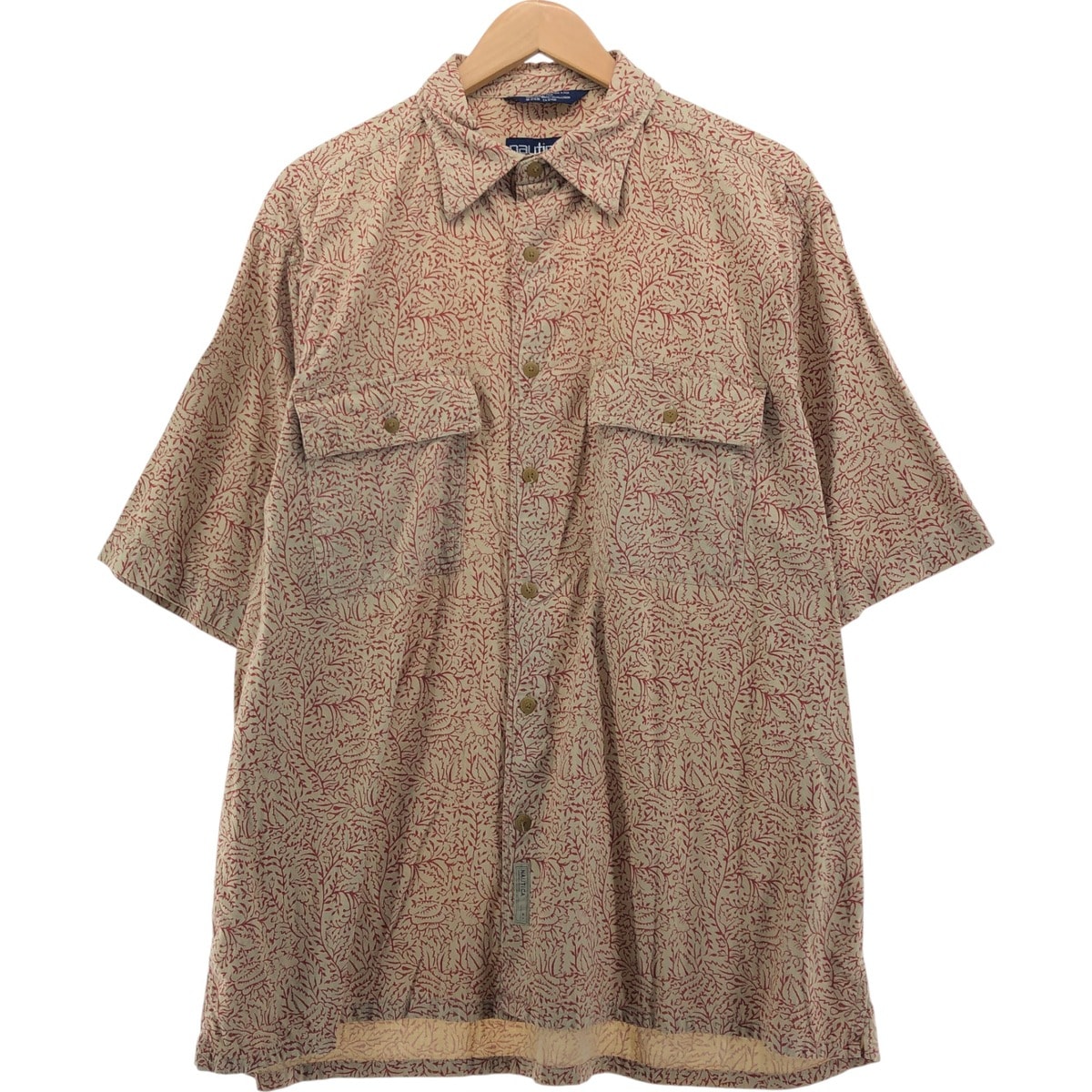 古着 90年代 ノーティカ NAUTICA 総柄 半袖 コットンシャツ ボックスシャツ メンズL相当 ヴィンテージ/eaa543772