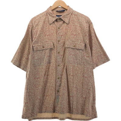 古着 90年代 ノーティカ NAUTICA 総柄 半袖 コットンシャツ ボックスシャツ メンズL相当 ヴィンテージ/eaa543772