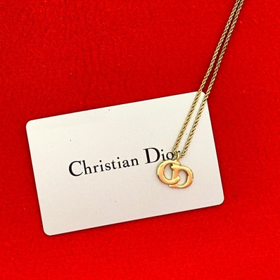 Christian Dior ディオール CD ロゴ GP ネックレス ゴールド
652-3