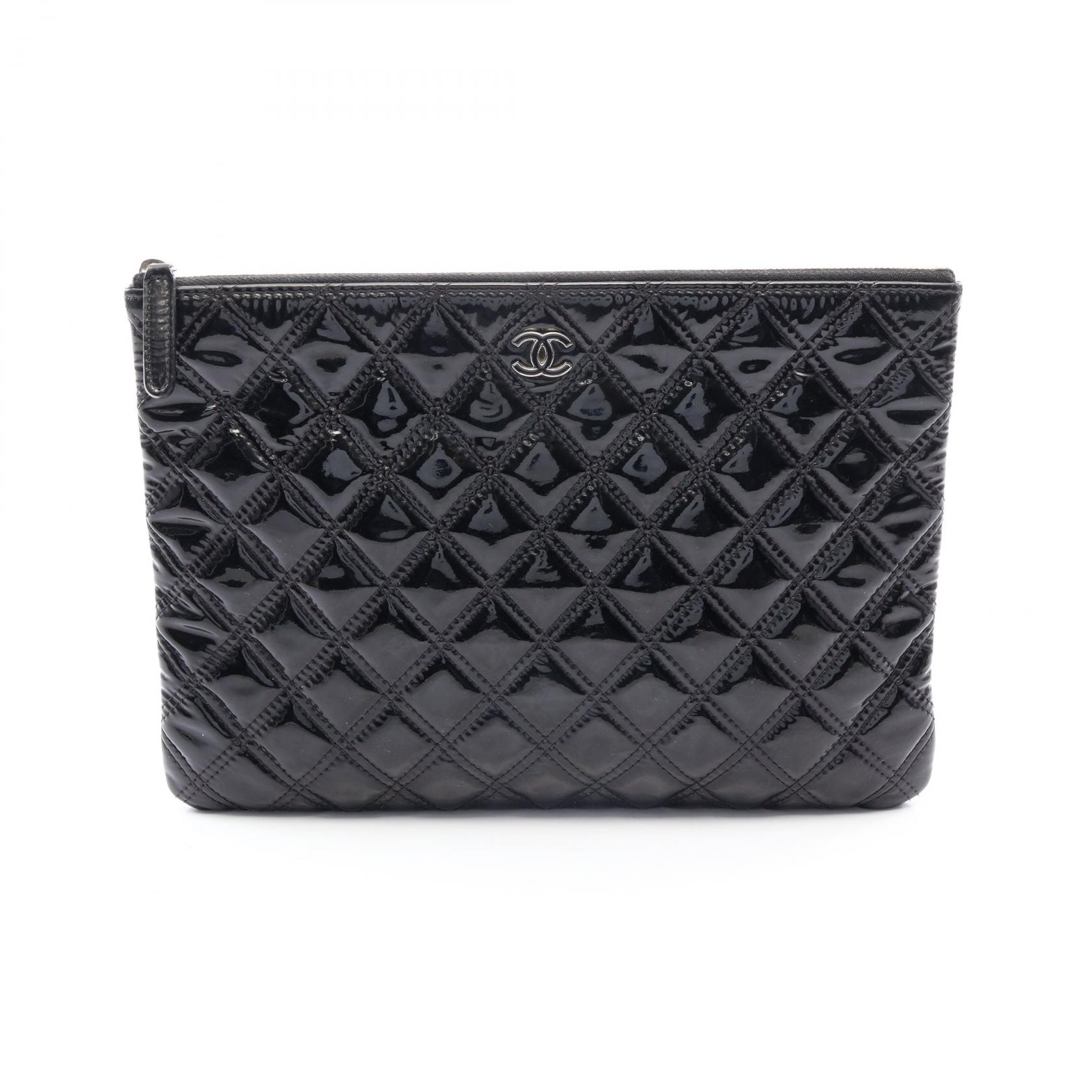 シャネル CHANEL マトラッセ セカンドバッグ クラッチバッグ バッグ パテントレザー レディース ブラック系 【中古】