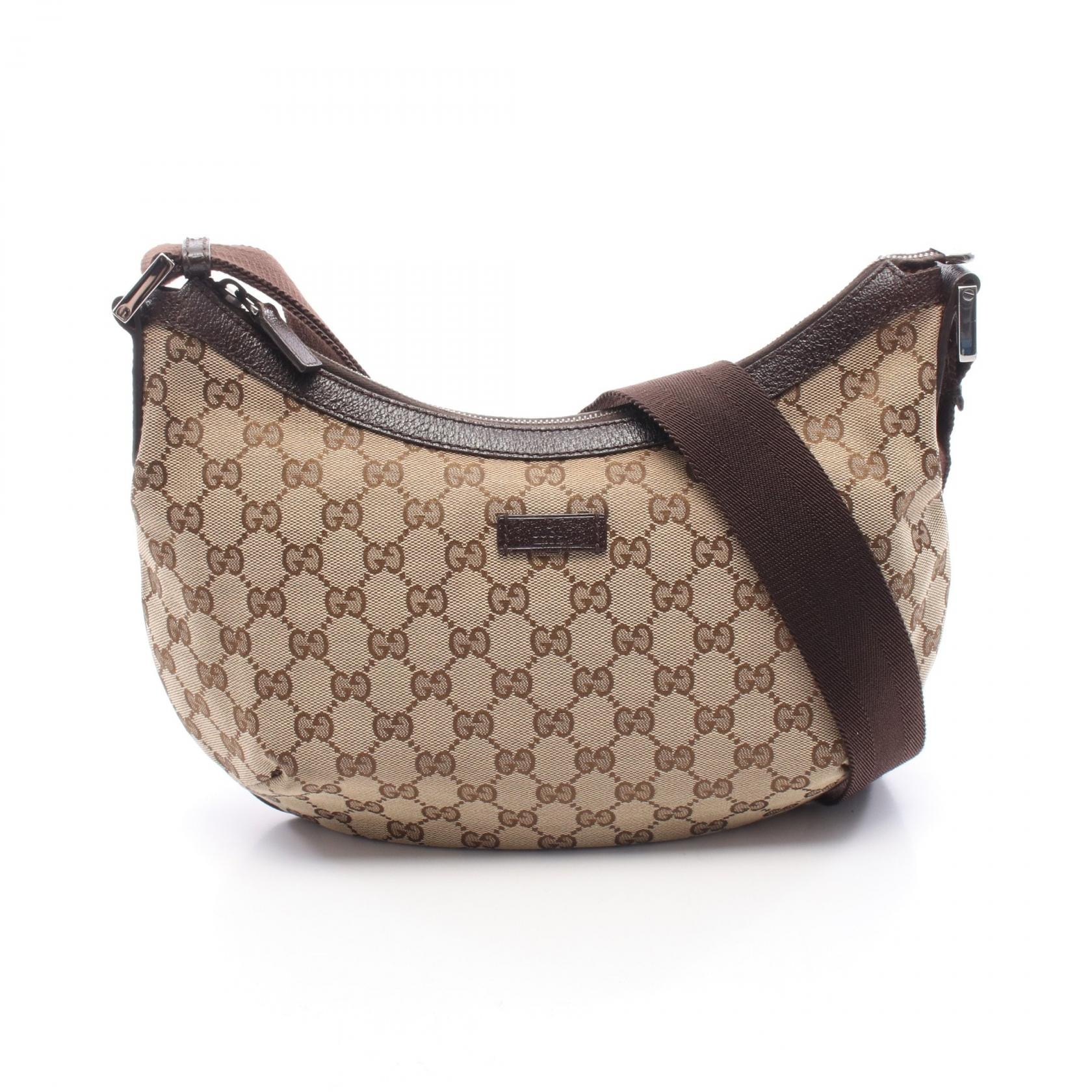 グッチ GUCCI GGキャンバス ショルダーバッグ バッグ キャンバス レザー レディース ベージュ系 / ブラウン系 181092 【中古】