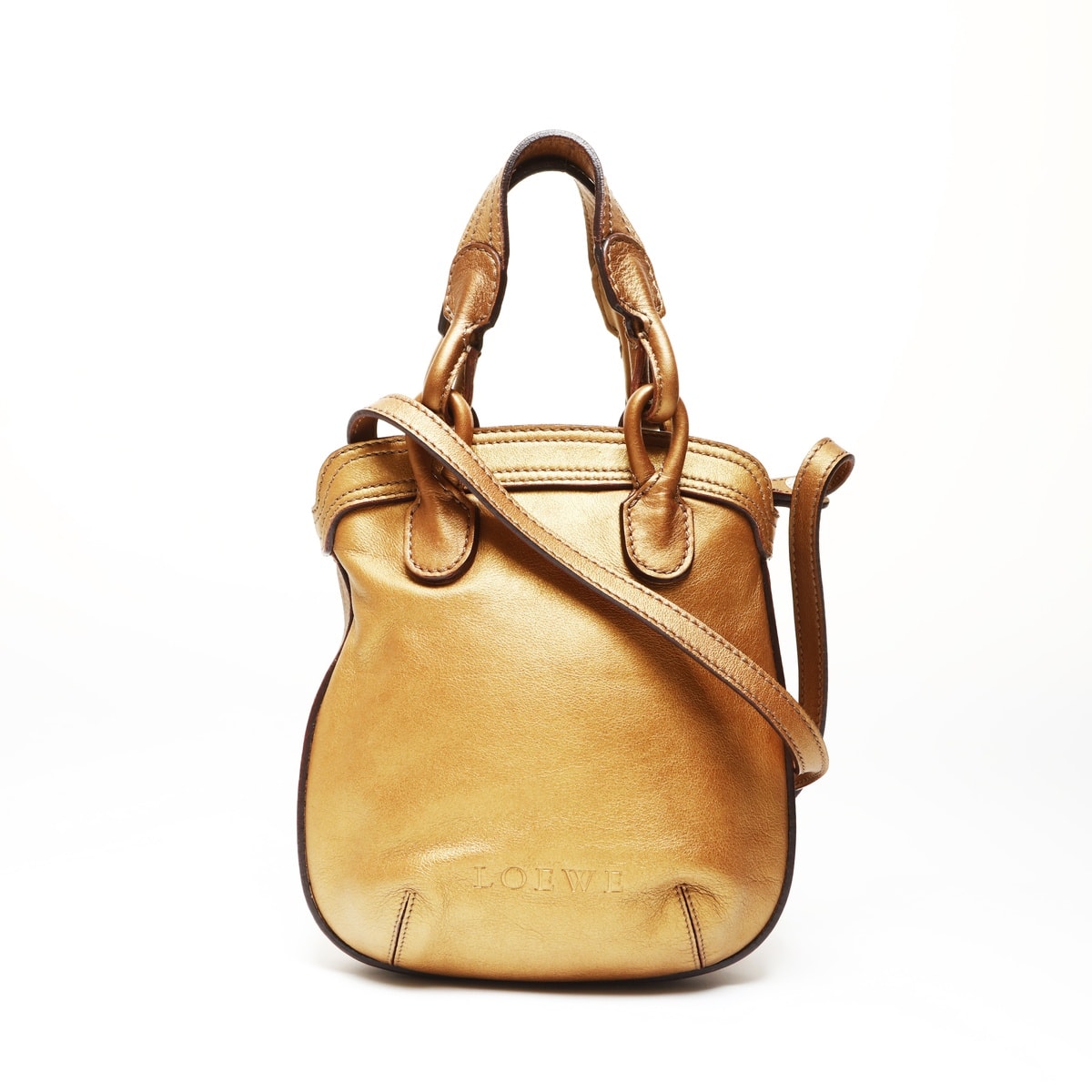 ロエベ LOEWE ロゴ レザー 2way トートバッグ【中古】