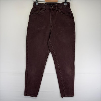 古着 90's/90年代 リー Lee USA製 デニム パンツ 5ポケット テーパード ジップ カラーデニム ジーンズ 8MED ブラウン系 メンズ