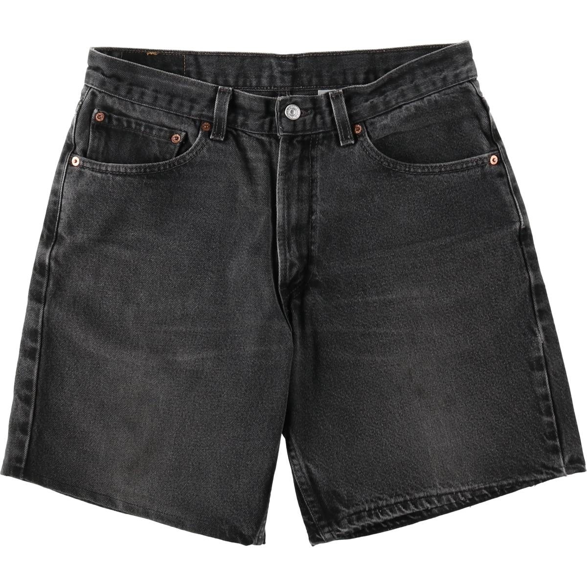 古着 00年代 リーバイス Levi's 550 RELAXED FIT ブラックデニムショーツ ショートパンツ USA製 メンズw34相当/eaa650001