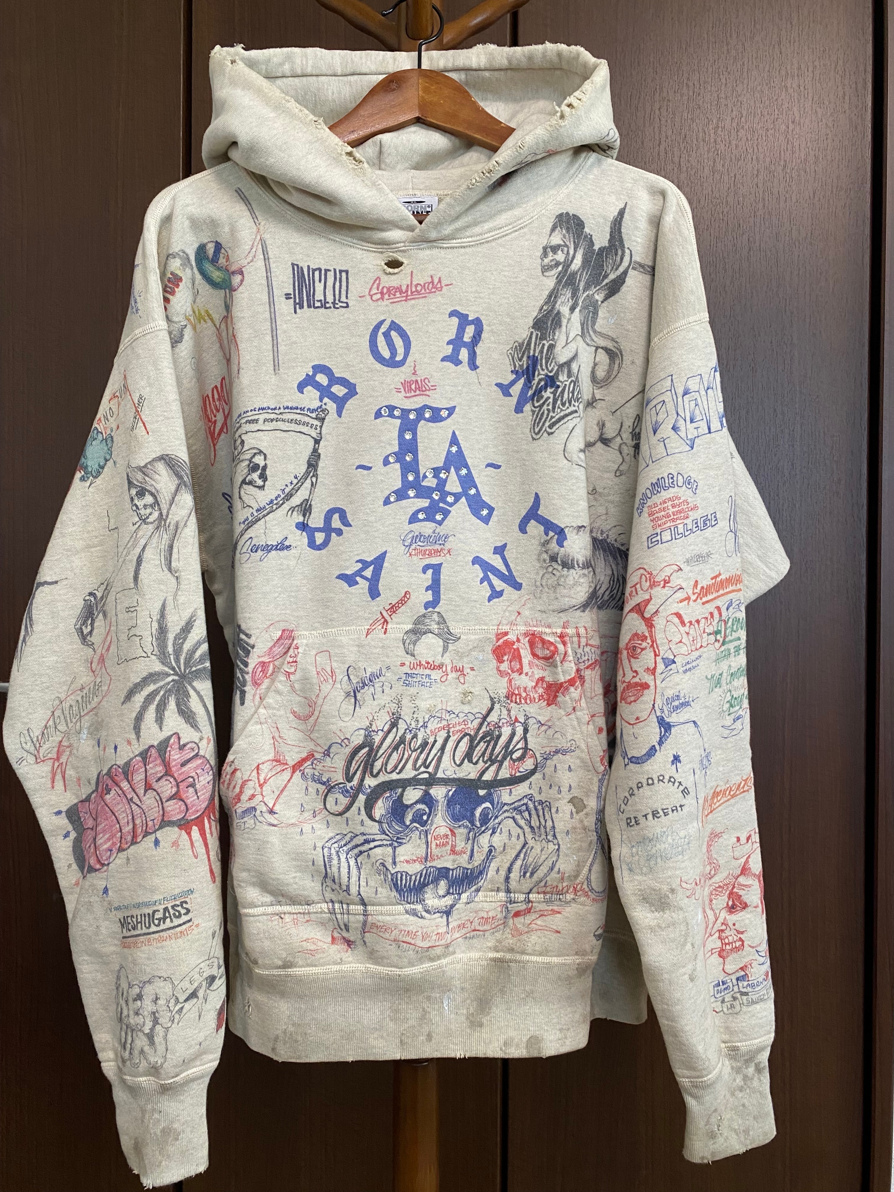 Saint Mxxxxxx x Born x Raised 24SS LA Hoodie "Gray" SM-YS8-0000-C11