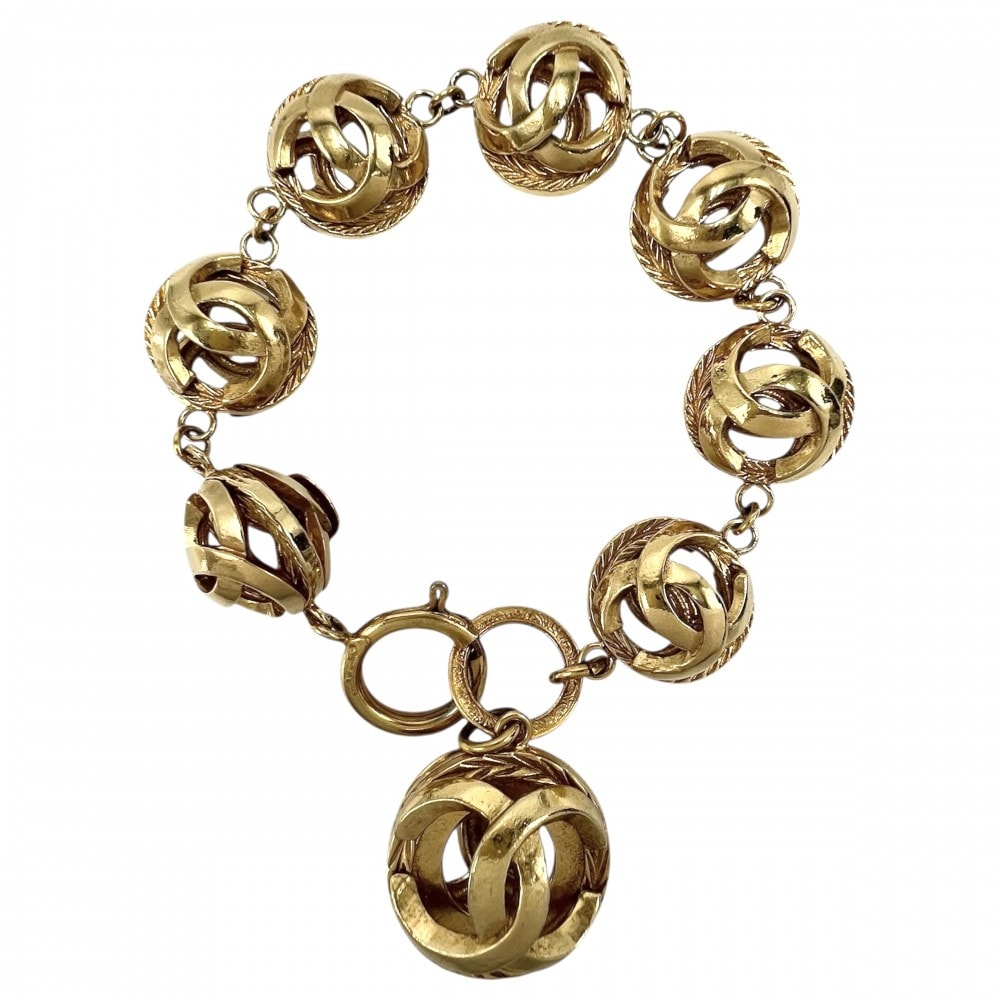CHANEL シャネル ブレスレット ココマーク ココ サークル ヴィンテージ アクセサリー GP    レディース 約53.9g【中古品】