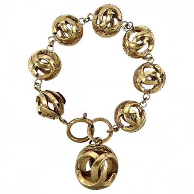 CHANEL シャネル ブレスレット ココマーク ココ サークル ヴィンテージ アクセサリー GP レディース 約53.9g【中古品】