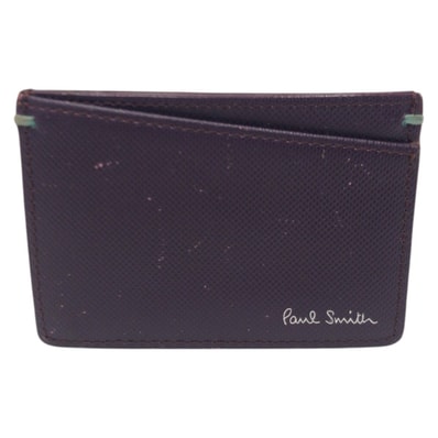 Paul Smith ポール スミス コントラストカラー パープル レザー カードケース パスケース 名刺入れ 600547 【中古】