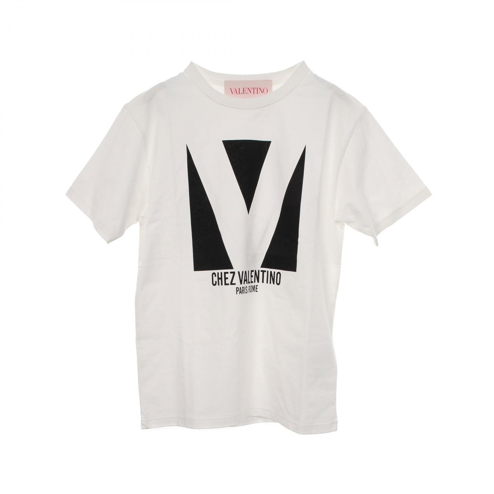 ヴァレンチノ Valentino Vロゴ 半袖Tシャツ 衣料品 トップス コットン レディース ホワイト系 / ブラック系 【中古】
