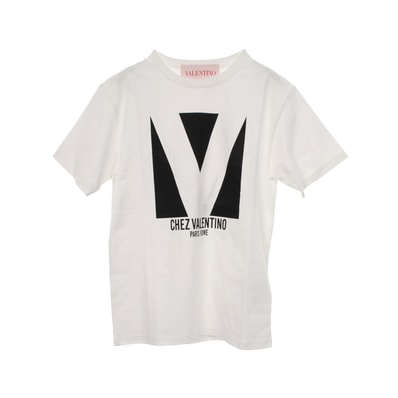 ヴァレンチノ Valentino Vロゴ 半袖Tシャツ 衣料品 トップス コットン レディース ホワイト系 / ブラック系 【中古】