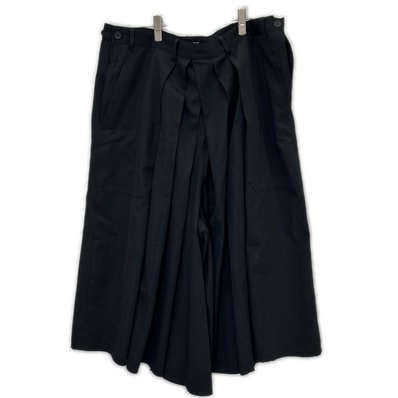 ヨウジヤマモトプールオム HL-P08-100 ブラック WOOL GABARDINE HAKAMA PANTS 3