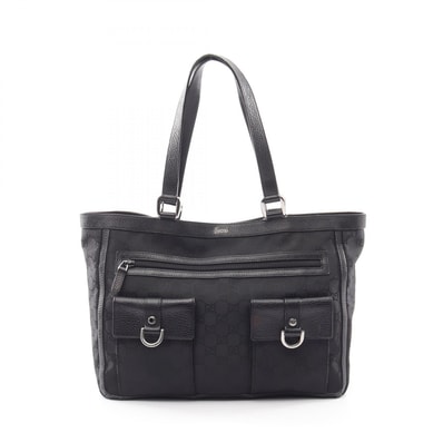 グッチ GUCCI アビー GG柄 トートバッグ バッグ ナイロン レザー レディース ブラック系 268639 【中古】