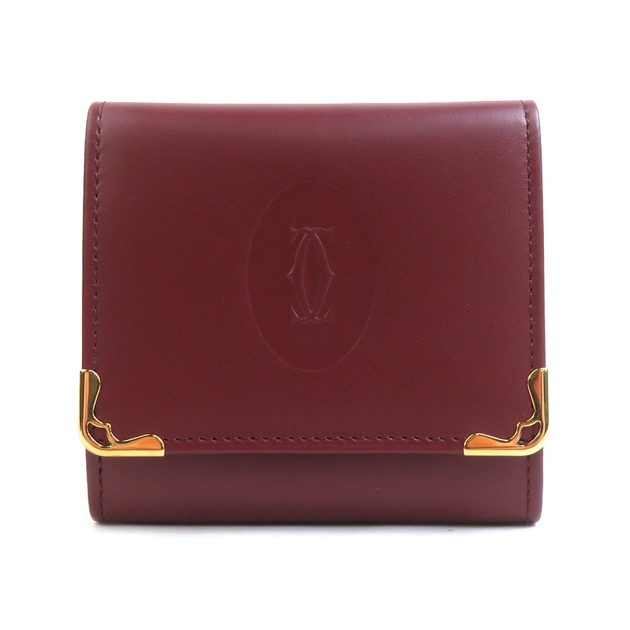 カルティエ CARTIER コインケース マストライン レザー ボルドー ユニセックス【中古】 h31639a
