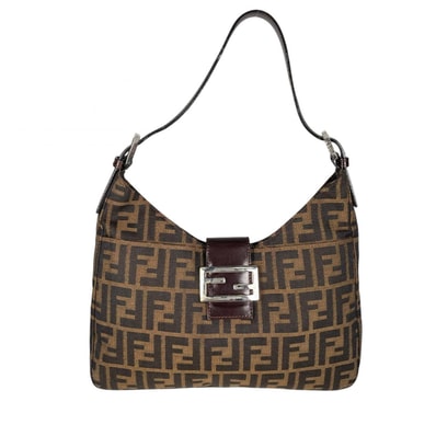 FENDI フェンディ ズッカ ショルダーバッグ キャンバス ブラウン レディース【中古】