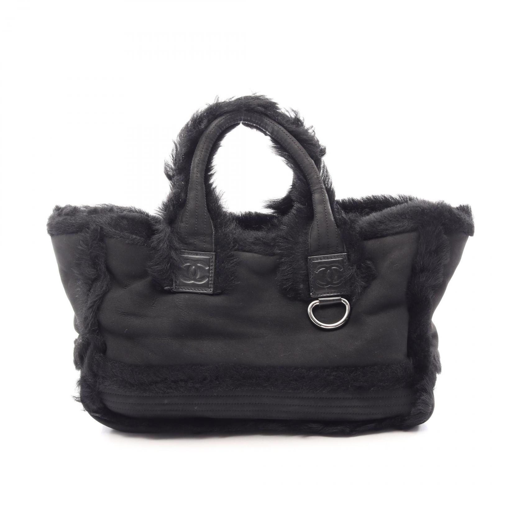 シャネル CHANEL スポーツライン トートバッグ バッグ スエードファー レディース ブラック系 【中古】