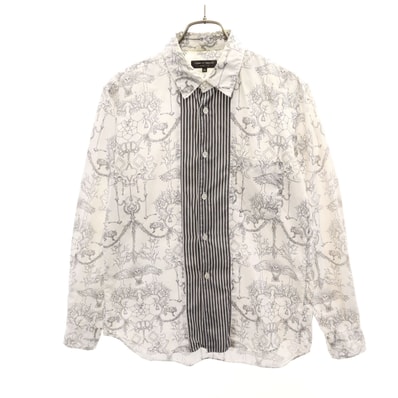 COMME des GARCONS HOMME PLUS コムデギャルソンオムプリュス 2009年 総柄 長袖 シャツ SS ホワイト