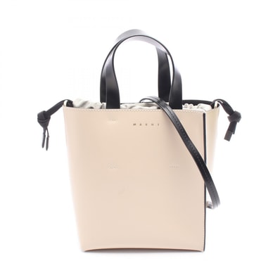 マルニ MARNI MUSEO ミニバッグ 2WAY ハンドバッグ バッグ レザー レディース ベージュ系 / アイボリー系 / ブラック系 SHMP0039Y0 【中古】