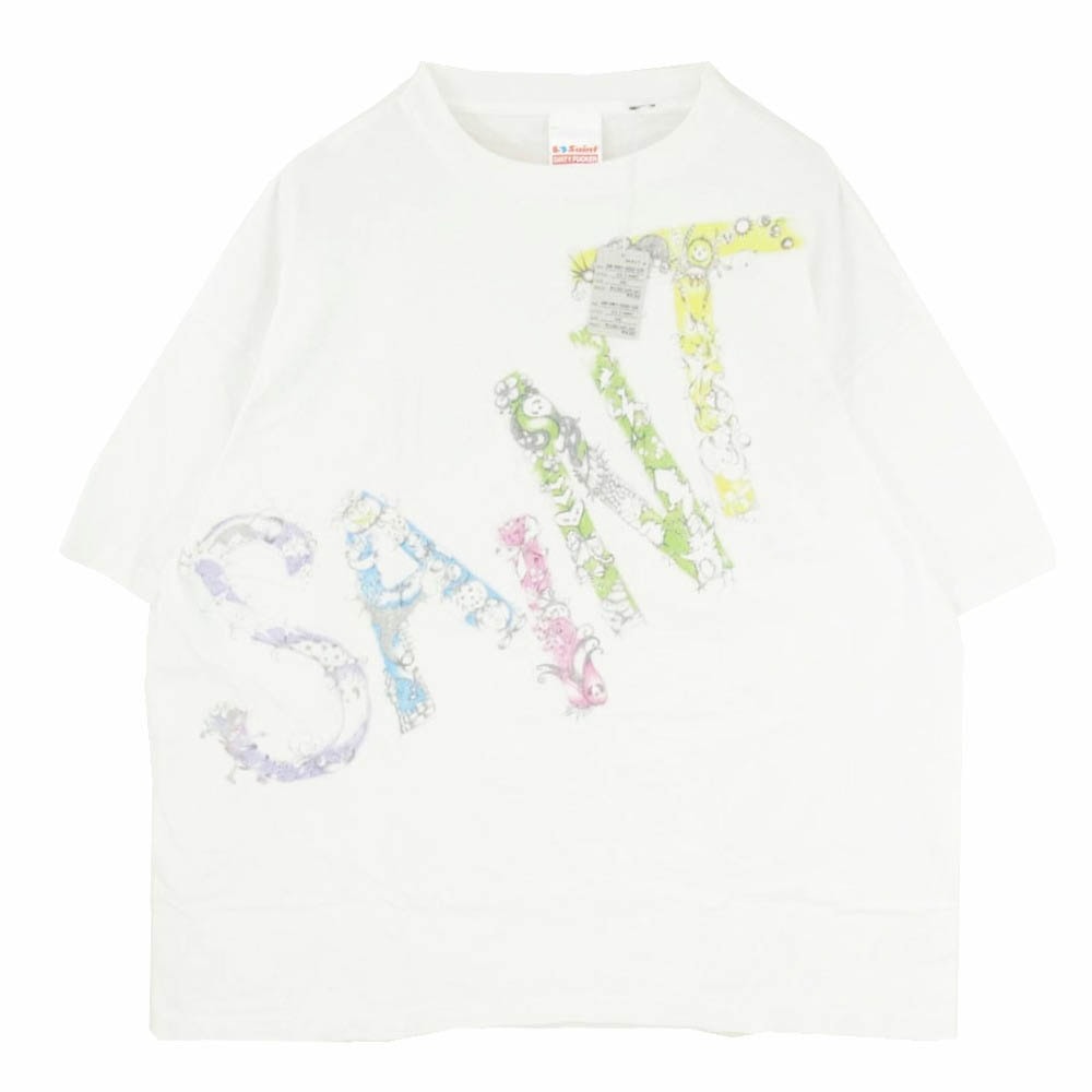SAINT MICHAEL セントマイケル 26AW SM-MK1-0000-C16 COCO_SS T-SHIRT ココ プリント 半袖 Tシャツ オフホワイト系 XXL【極上美品】【中古】