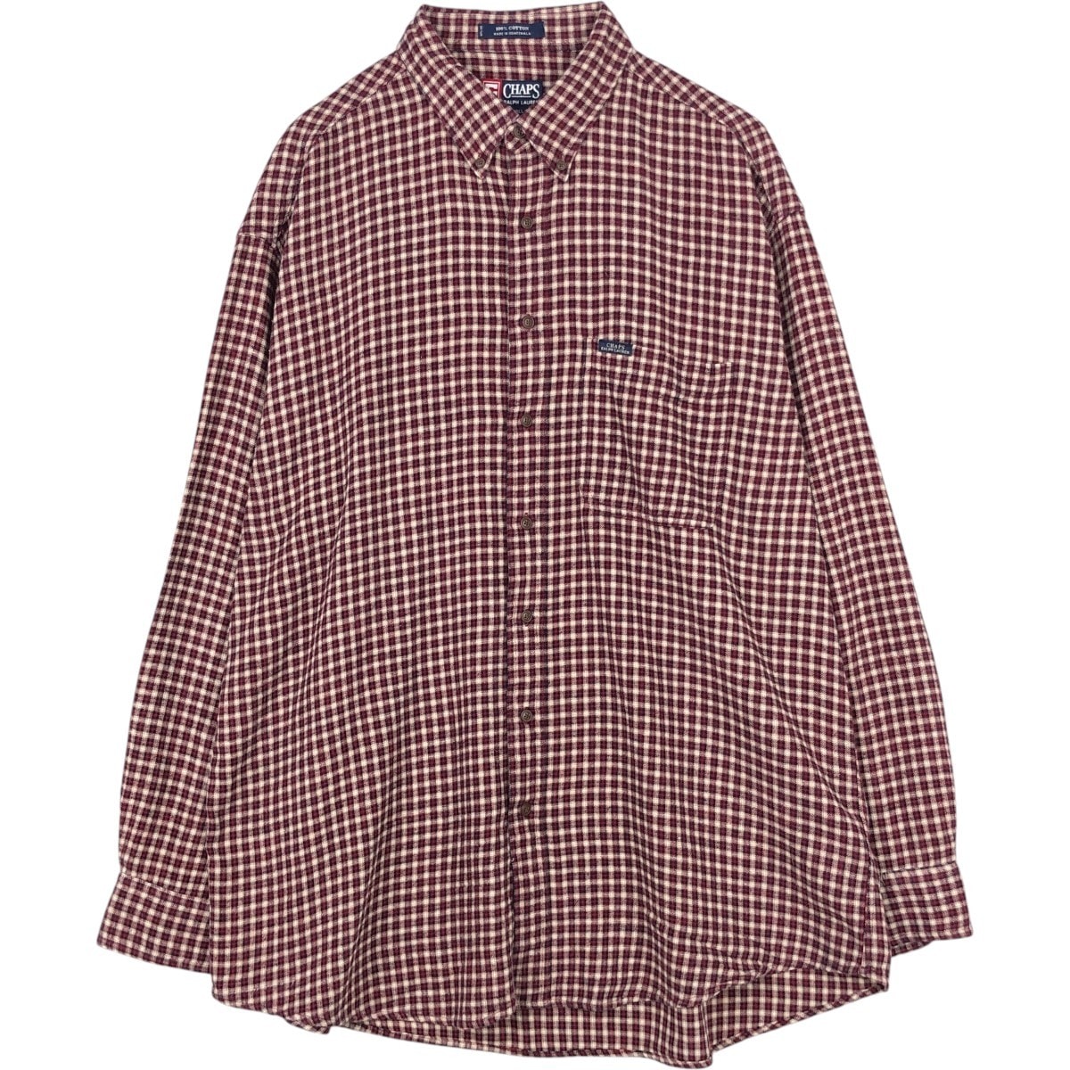 古着 ラルフローレン Ralph Lauren CHAPS チャップス 長袖 ボタンダウン ライトネルチェックシャツ メンズXXL相当/eaa675654