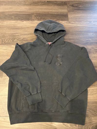 Supreme Overdyed S Logo Hooded Sweatshirt "Black"