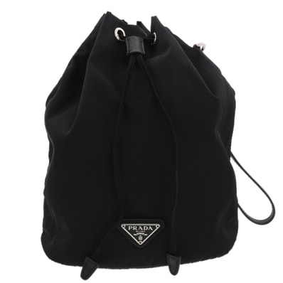 PRADA プラダ Re-Nylon ポーチ ハンドバッグ 1NS369 ナイロン ブラック シルバー金具 レディース【中古】