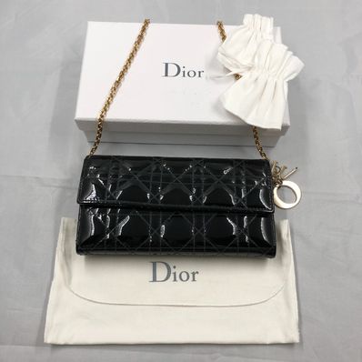 Dior Canage Patent Shoulder Bag "Black"