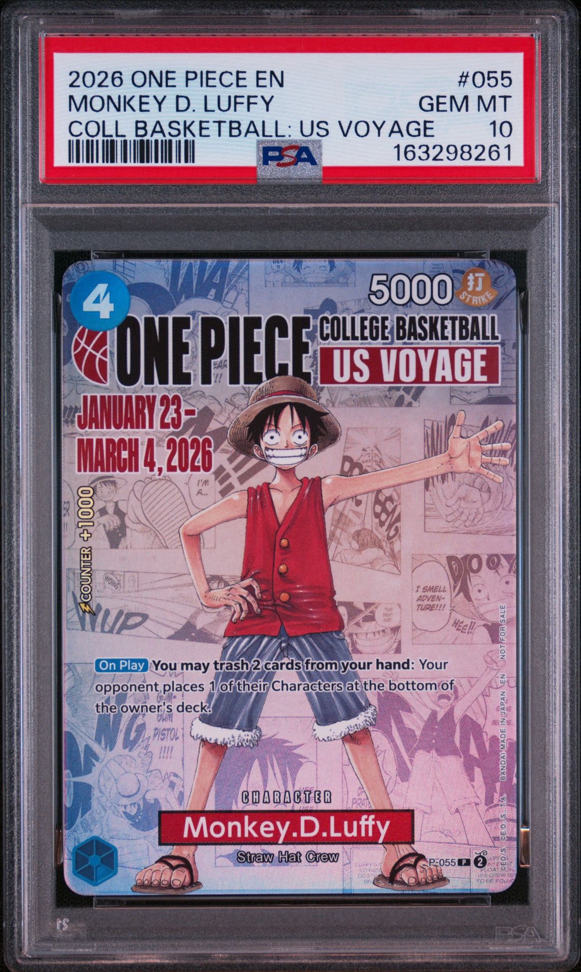 PSA9】モンキー・D・ルフィ：P (開封済) [P-055]【英語版
