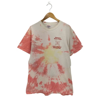 00s タイダイ柄 GALVESTON BEACH PATROLプリント クルーネックTシャツ【1142529589013】