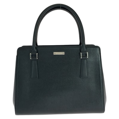 美品 BURBERRY バーバリー チェック柄 ブラック 黒 シルバー金具 レザー トートバッグ ハンドバッグ 600794 【中古】