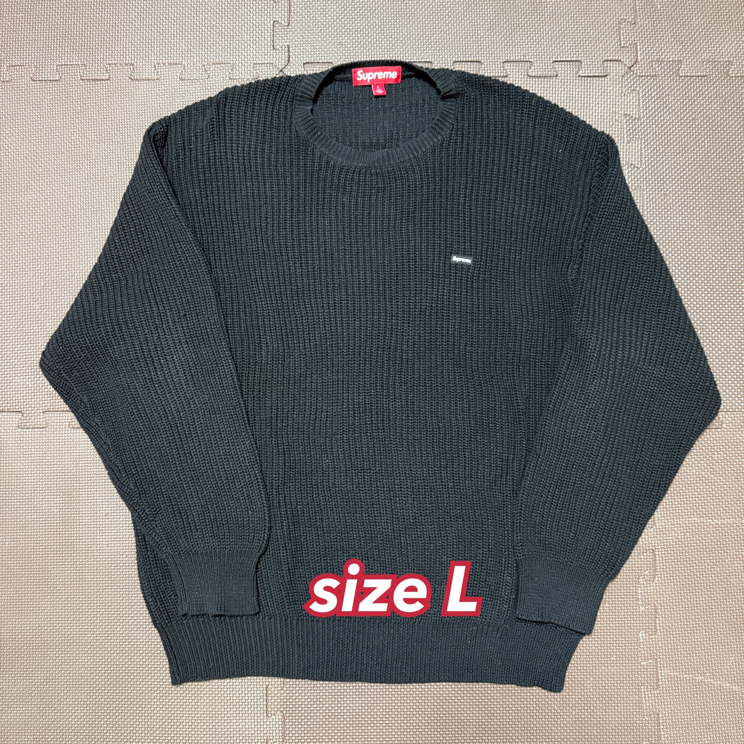 Supreme Small Box Ribbed Sweater "Black"