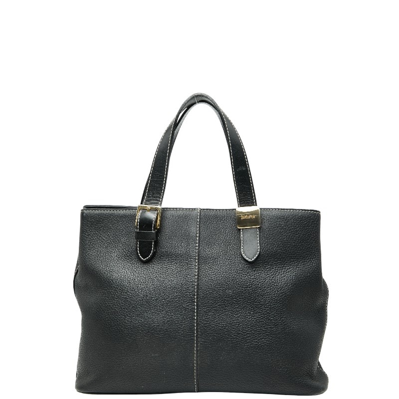 バーバリー トートバッグ ブラック レザー レディース BURBERRY 【中古】