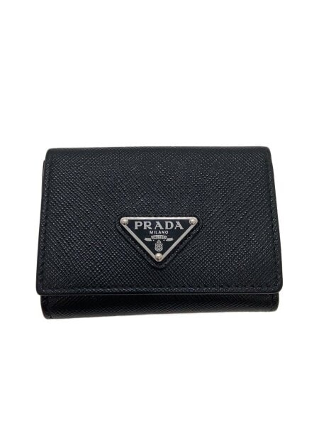 PRADA Saffiano Triangle Wallet "Black"