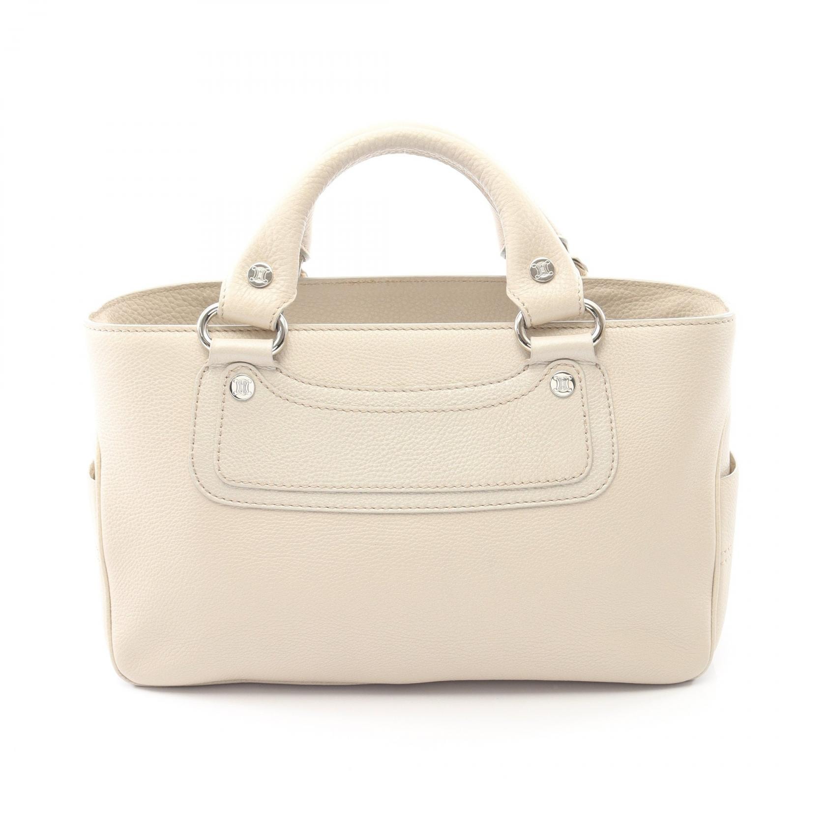セリーヌ CELINE ブギーバッグ ハンドバッグ バッグ レザー レディース ホワイト系 【中古】