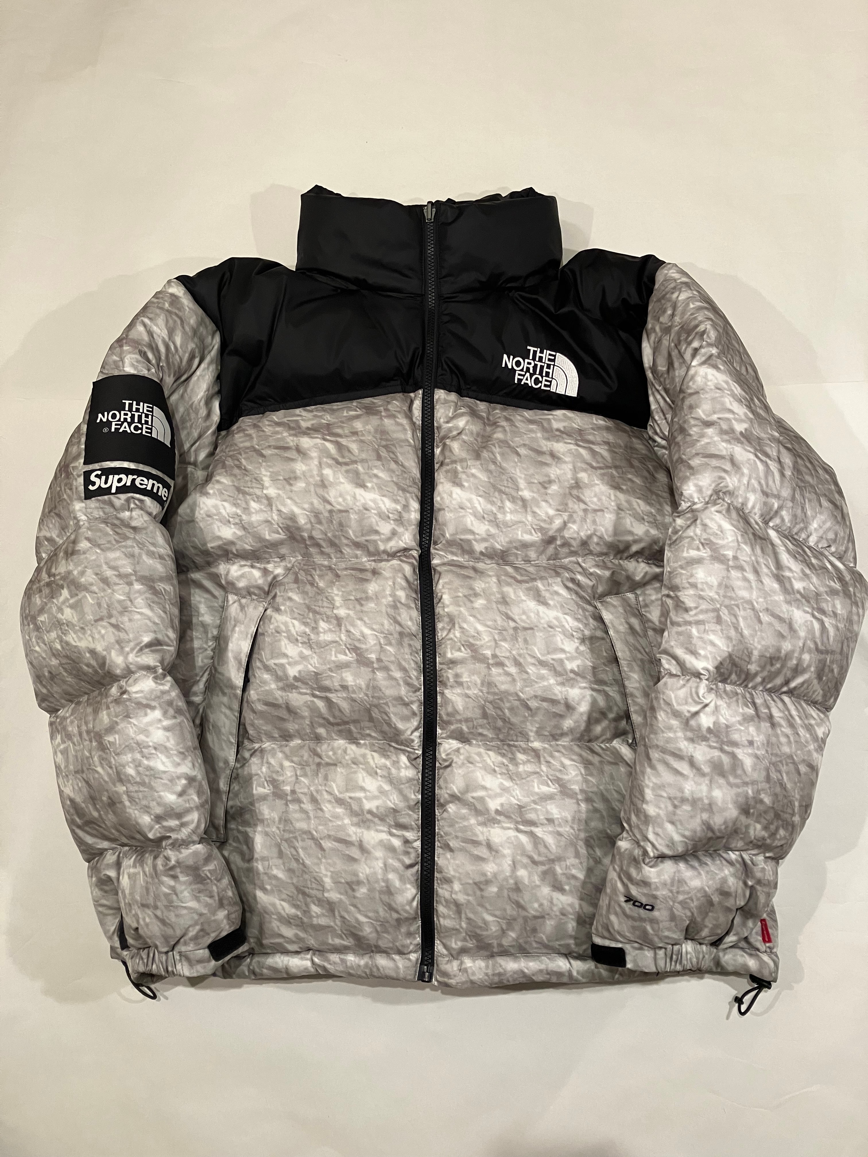 Supreme x The North Face Nuptse Jacket "White Paper Print"