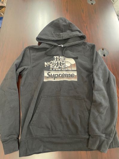 Supreme x The North Face Metallic Logo Hooded Sweatshirt "Black"