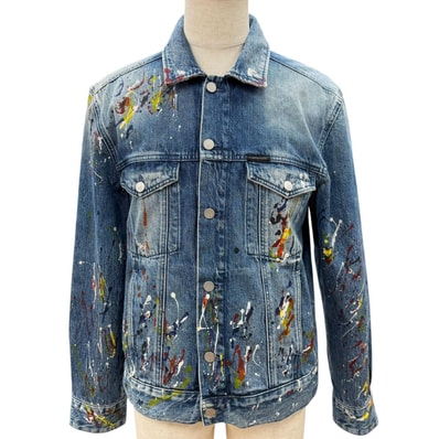 美品 カルバンクラインジーンズ デニムジャケット ブルー メンズ L