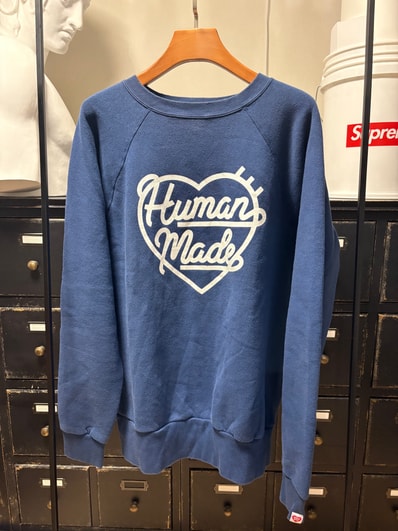 HUMAN MADE RAGLAN CREWNECK SWEATSHIRT "Navy"