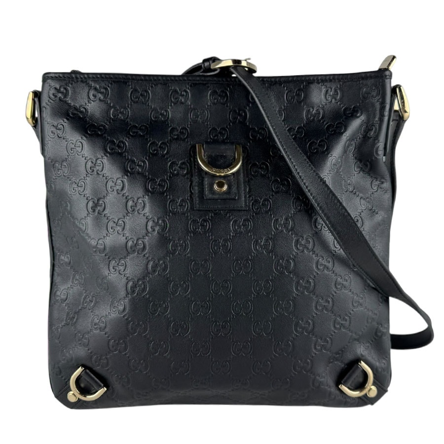 グッチ GUCCI ショルダーバッグ グッチシマ レザー ブラック ユニセックス 131326【中古】 z10448